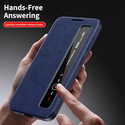 Image of Galaxy S25 Ultra Series Intelligent View Side Window Flip Case Compatible with Galaxy S25 Ultra Smart Window Display Case (Blue, Sumsung Galaxy S25 Ultra 5G)