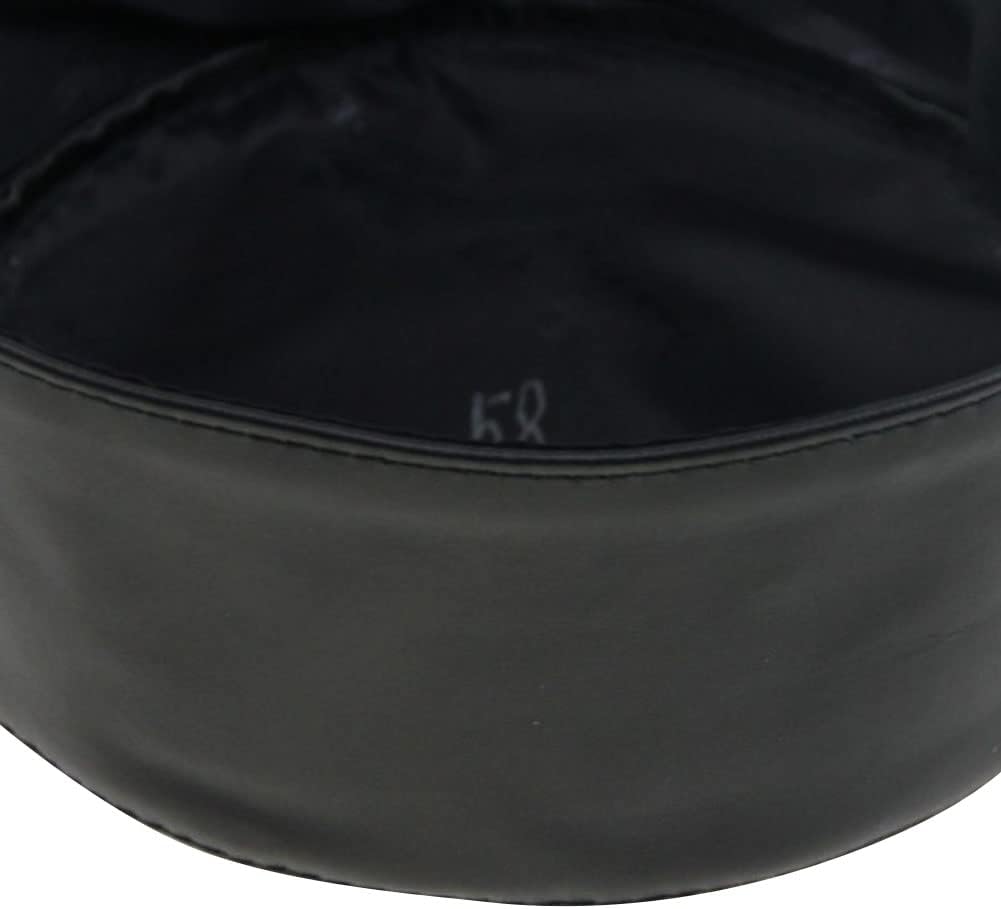 Muslim Prayer Hat for Men Goat Leather Black Kufi Cap Islamic Worship Hat Kofia Beanie Hat(58)