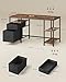 VASAGLE Computer Desk, Office Desk, Writing Desk with 3 Shelves, 2 Drawers, 60 x 140 x 76 cm, for Home Office, Living Room, Industrial Style, Rustic Brown and Ink Black LWD104B01