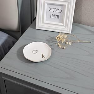HOME SMILE Initials Ring Dish Jewery Tray with Personalized K-Monogrammed Engagement Wedding Gifts for Friends,Sister,Birthday Christmas Gifts for Women,Ceramic White HOME SMILE Initials Ring Dish Jewery Tray with Personalized K Monogrammed Engagement Wedding Gifts for FriendsSisterBirthday Christmas Gifts for WomenCeramic White