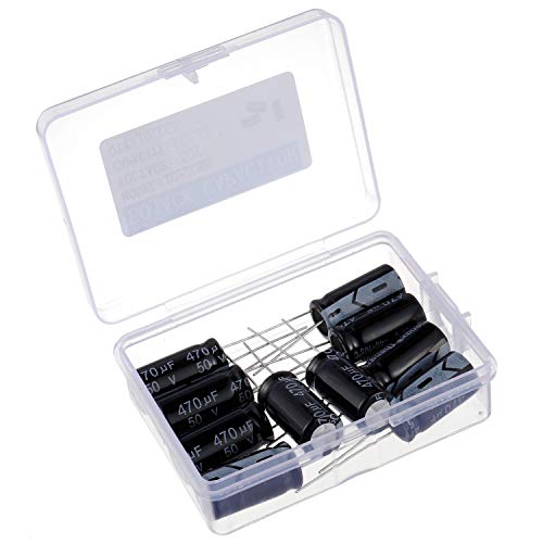 BOJACK 10X20mm 470uF 50V 470MFD 50Voltage ±20% Aluminum Electrolytic Capacitors(Pack of 10 Pcs)