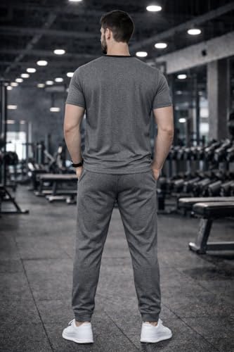Image of Mack Jonney Men's Polyester Lycra Tracksuit | Lightweight Sports & Gym Wear | Comfortable Running & Training Track Suit for Men-MJ-184