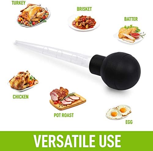 Haplws Turkey Baster with Brush, Turkey Oil Dropper Food Grade Syringe Baster for Basting and Kitchen Cooking Turkey