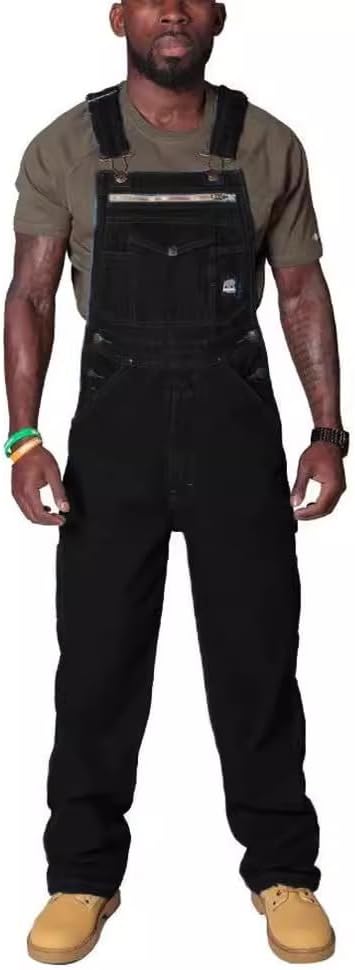 Men's Denim Work Suspenders Long Overalls