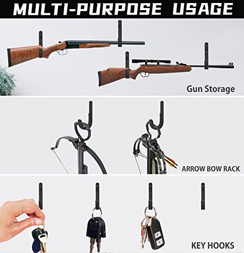 Wiphany Gun Metal Rack Storage Shotgun Hooks Shotgun Hangers Any Shotguns Archery Bow With Soft Padding And Heavy Duty Steel Black 8 Pack #TOP4