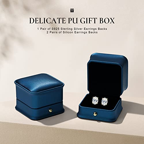 Smilest Oval Moissanite Earrings For Women Men, 3Ct D Color Vvs1 Clarity Lab Created Diamond Earrings 18K Gold Vermeil S925 Sterling Silver 4 Prong Excellent Cut Moissanite Stud Earrings For Women Men #TOP6