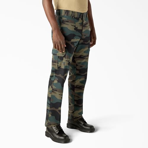 Dickies Flex Regular Fit Cargo Pants, Hunter Green CAMO, 40 32