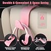 4 Ganchos para Reposacabezas de Auto Soportan 55 Libras Organizador de Asiento para Bolsas | Material ABS Duradero, Rotación 360°, Perchero para Auto para Mochila Paraguas Botella de Agua Abrigo Carteras Bolsos Comestibles, Rosa 8