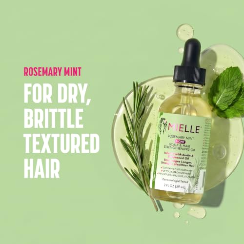 Mielle Organics Rosemary & Mint Light Hair Oil, Split Ends & Dry Scalp Treatment - Infused with Biotin & Essential Oils for Strengthening, Soothing, Moisturizing & Encouraging Longer Hair (2 Oz) - Image 2