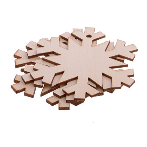 Christmas Wooden Crafts Hanging Ornaments Christmas Tree Decoration Unfinished Wood Cutouts For Diy Blank Slices To Paint (10Pcs Snowflake Style) #TOP3