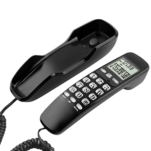 Telefono Fisso con Filo, Mini Telefono Fisso Portatile Multifunzionale con ID Chiamante, Telefono da Tavolo con Filo, Pulsante Grande, Telefono Vecchio Stile per Casa, Hotel