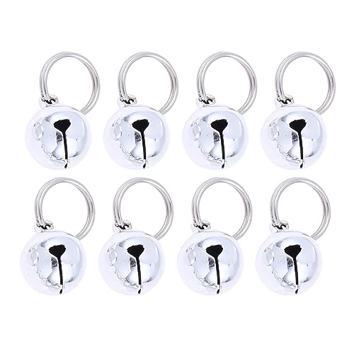 TOYANDONA 20Pcs Metal Pet Bells for Cats and Dogs Silver Dog Bell Accessories with Quick Release Buckle Open Pet Bells for Easy Identification and Decoration