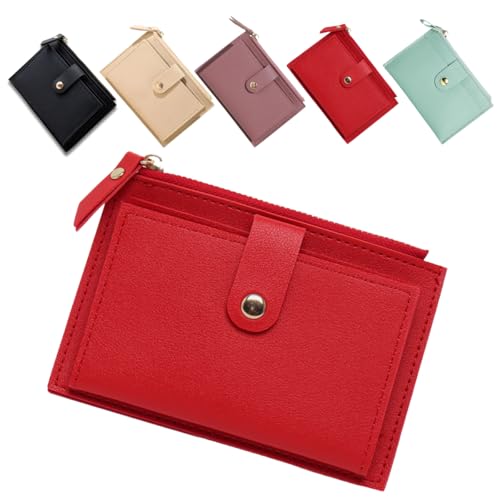 Carteira Feminina Porta Cartão bolso para moedas com zíper em Couro PU modelo pequeno, cartões de crédito, slim luxo.