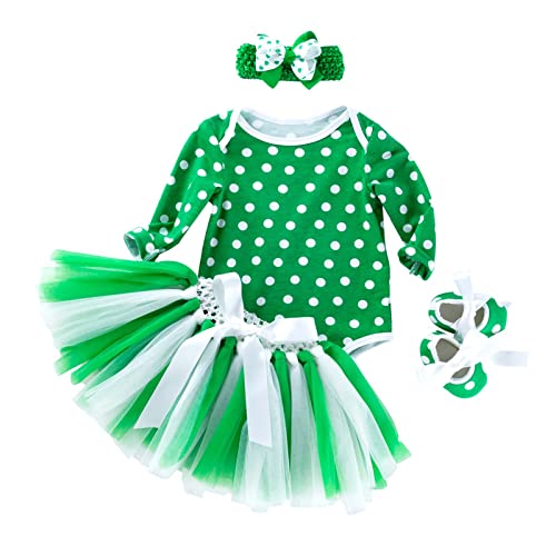 Summer Outfit Girls Infant Baby Newborn Print Girls Boys Fall Long Sleeve St. Patric.k's Day Polka New Born Baby Stuff Green #TOP23