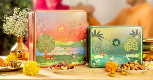 Image of Paper Boat Diwali Dry Fruits Gift Box, 240g - Diwali Gift Hamper | Festive Dry Fruit Gift | Assorted Mixed Nuts, Dry Fruits & Trail Mix | Cashew, Almonds, Berries and Mixed Nuts