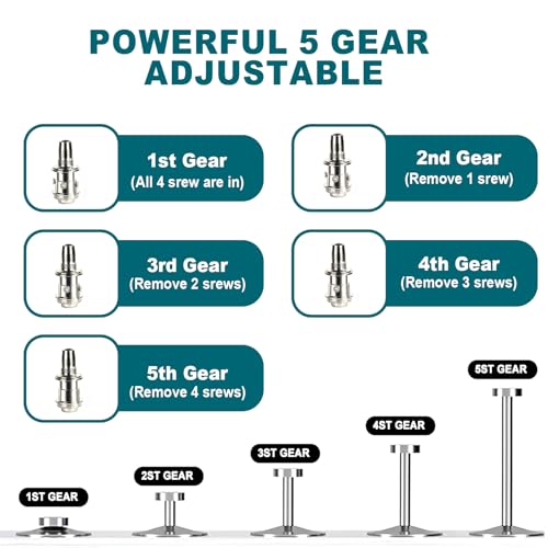 Kit de pistola de pregos de concreto com 220 pregos, pistola de pregos de aço manual ajustável de 5