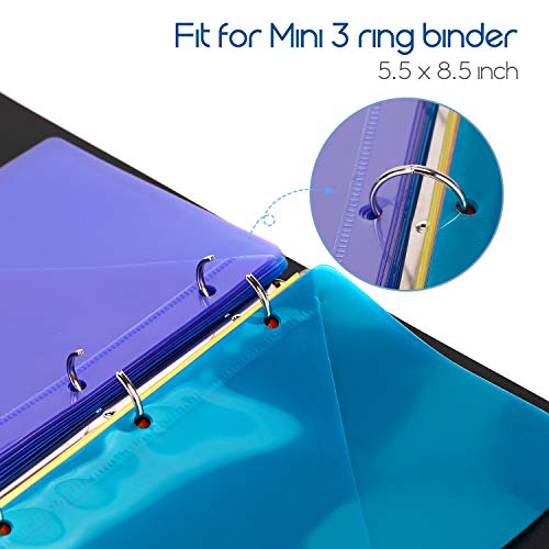 image for Ktrio Plastic Mini Sheet Protectors 5.5 x 8.5 inch Assorted Colors, Pa