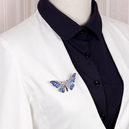 Image of butterfly brooch pins for women fashion Woman's enamel crystal rhinestone butterfly brooches pin set for Clothes Dresses