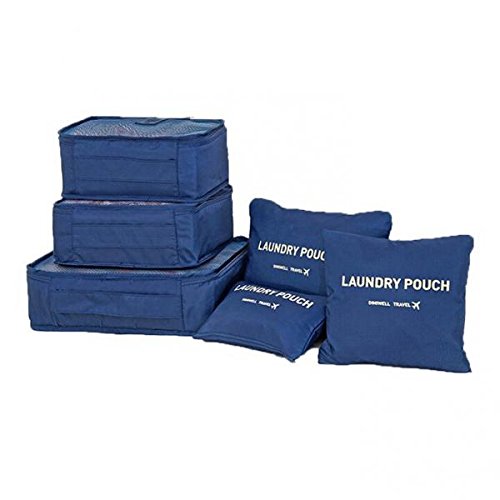 Flameer Pacote com 6 Bolsas de Armazenamento Impermeáveis para Viagem Cubo Organizador de Bagagem, A