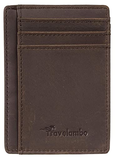 Travelambo Womens Multi Card Case Wallet & Front Pocket Minimalist Leather Slim Wallet #TOP7