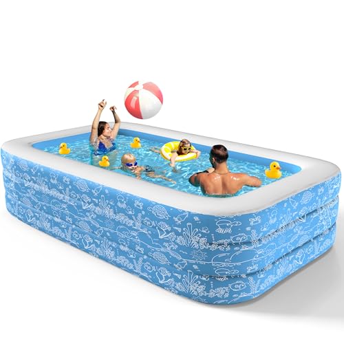 CACSPS Inflatable Swimming Pools, 95" X 60" X 20" Full-Size Inflatable Pool for Kids and Adults, Durable Family Lounge Pool, Kiddie Pool for Backyard, Garden or Indoor by CACSPS - Used condition - CA$59.49