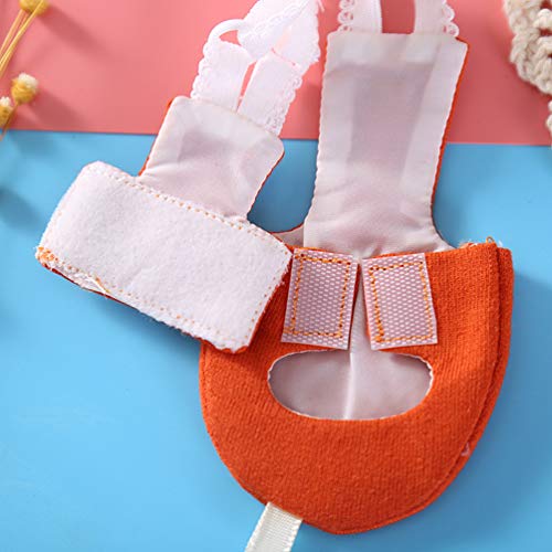 POPETPOP Bird Diaper Parrot Flight Suit - Bird Clothes Creative Bird Pilot Clothing with Waterproof Liner Pet Bird Macaw Cockatiel Clothes Halloween-Orange-red - Thumbnail 7