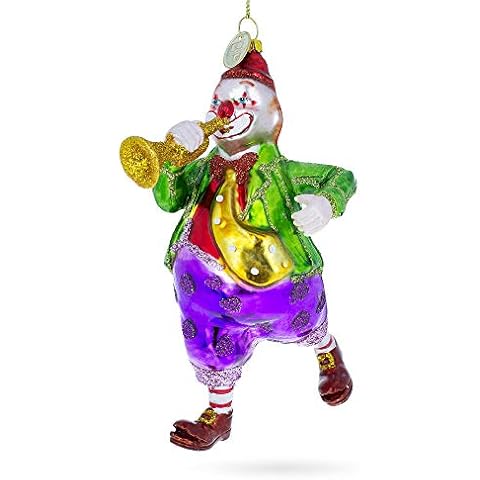 BESTPYSANKY Clown Playing Trumpet Glass Christmas Ornament Cover