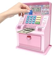 Electronic Piggy Bank for Kids Large Size Upgrade, Kids Banks for Real Money, Cash Coin Can ATM B...