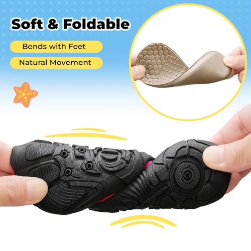 Image of Mishansha Kids Water Shoes Quick-Dry Wide Toe Box Non-Slip Barefoot Shoes Beach Pool Swim Shoes