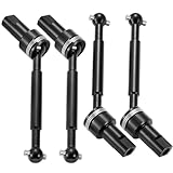 WEFEINO 4PCS Aluminum Front & Rear CVD Driveshaft Assembly for Tra-xxas 1/18 Latrax Teton Desert Prerunner SST RC Car Upgrade Parts (Black)