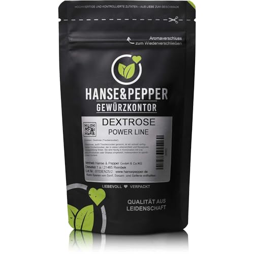 500g Dextrose Pulver Hochwertiger Traubenzucker natürlich vom Hanse&Pepper Gewürzkontor - Gym Serie