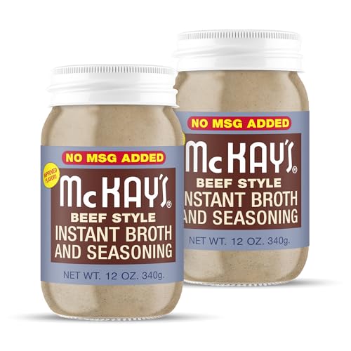 Mc Kay's Chicken and Beef Flavored Powdered Soup Seasoning, Gluten Free Instant Broth, Bullion Cubes Substitute, Est. 1945 (No MSG Added Beef, 2 Pack)