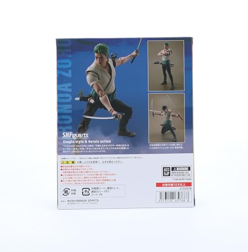 TAMASHII NATIONS One Piece figurine S.H. Figuarts Roronoa Zoro (Netflix) 14 cm, Black, 5.7 inches - Image 4