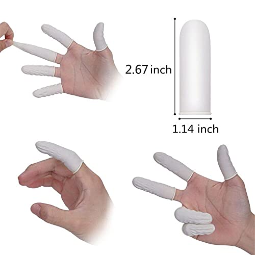 image for Cuttte (Approx. 330 PCS) Latex Finger Cots, Large Finger Gloves Protec