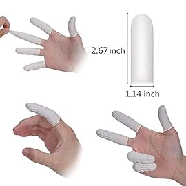 Cuttte (Approx. 330 PCS) Latex Finger Cots, Large Finger Gloves Protectors Disposable, Thumb Covers Protector for Fingertips