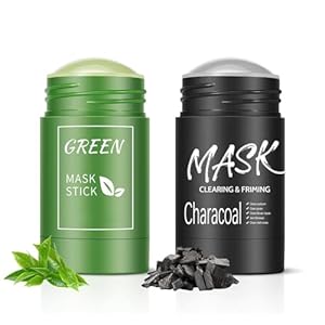 Grüner Tea Masken, Green Mask Stick, Tiefenreinigung Gesichtsmaske Hautpflege, 2 Stück Mask Stick Blackhead Remover Holzkohle Gesichtsmasken, Kontrolle Öl, Verfeinerung Poren