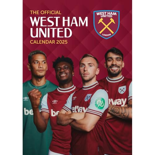 2025 Calendar West Ham United FC Month to View A3 Football Calendar Official Product