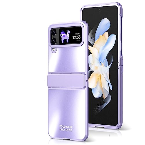 Coque Samsung Z Flip 4 antichoc violette : étui cuir avec charnière plate de protection