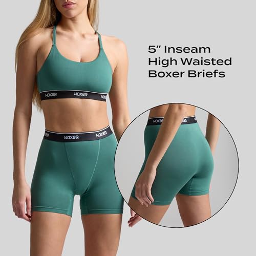 Image of Woxer Womens Baller 5 inch High Waisted Boy Shorts Underwear - Seamless Boxer Briefs, Boyshort Panties, No Show Women's Boxers