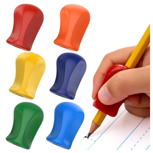 The Pencil Grip Original Pencil Gripper, Universal Ergonomic Writing Aid For Righties And Lefties, Colorful Pencil Grippers, Assorted Colors, 6 Count - TPG-11106