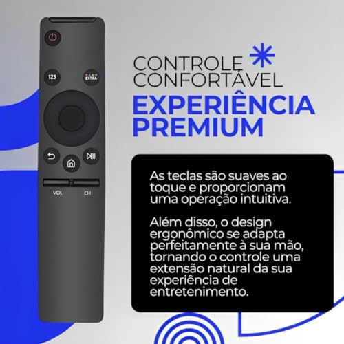 Controle Remoto Smart TV LED Compatível Com Samsung UN55RU7100GXZD OMAIC Com Netflix Prime Vídeo Int