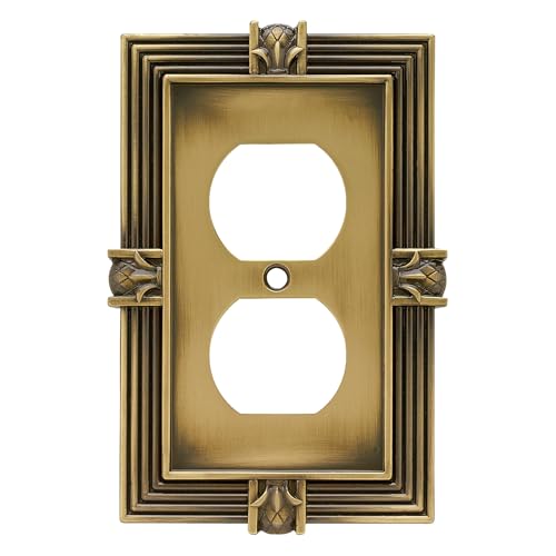 Franklin Brass Pineapple (1-Pack) Outlet Covers Wall Plate Tumbled Antique