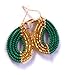 Handmade Gameday Seed Bead Teardrop Earrings – Lightweight Team Color Statement Earrings for Women (Green & Gold, Small)