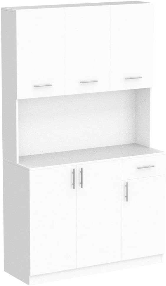 4ever2buy Kitchen Pantry Storage Cabinet, 71’’ Food Pantry Cabinet with 6 Doors & Drawer, White Pantry Cabinets for Kitchen Storage with Adjustable Shelves, Pantry Storage Cabinet