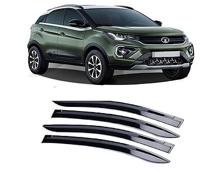 Plastic Car Window Door Visor Rain Guard Side Wind Deflector Compatible with Tata Nexon (Set of 4)-image-12