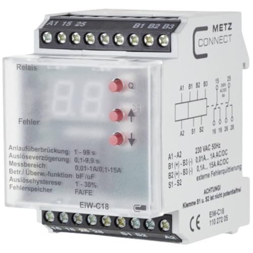 Preisvergleich Produktbild Metz Connect Überwachungsrelais 230 V / AC (max) 2 Wechsler 11027205 1St.