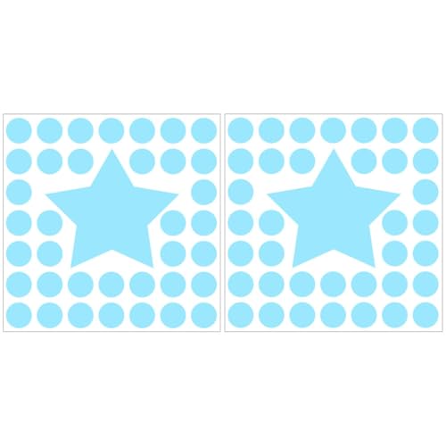 Vinilos decorativos luminosos estrellas y puntos azul, 2 unidades