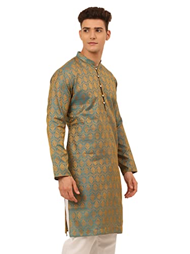 Image of Jompers Silk Blend Men's Woven Design Kurtas.