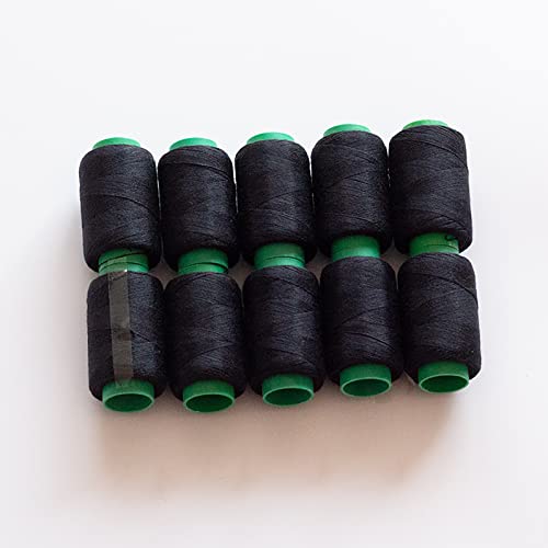 Black Sewing Embroidery Machine Thread, Adlukae 10 Rolls Polyester Threads For Hand Stitching, Quilting And Sewing Machine, Diy, 320 Yds Per Spool #TOP3