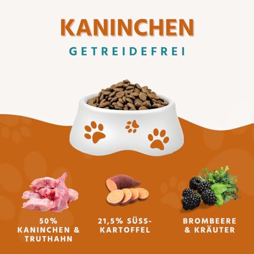Wildfang® Hundefutter - Trocken - Getreidefreies Hundefutter - Premium Trockenfutter (2 kg, Adult Kaninchen)